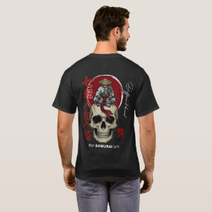 Camiseta Samurái Cráneo – Guerrero Japonés Oscuro 