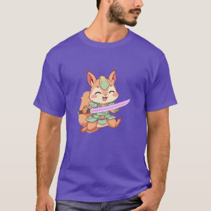 Camiseta Samurái de ardilla Kawaii.