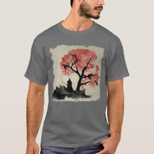 Camiseta Samurai de tinta bajo una estética japonesa de árb