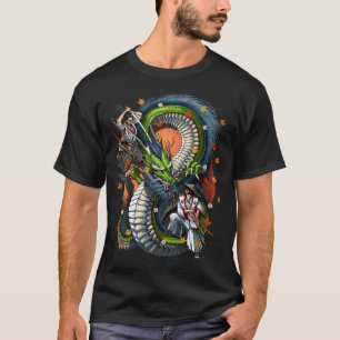 Camiseta Samurái del dragón japonés