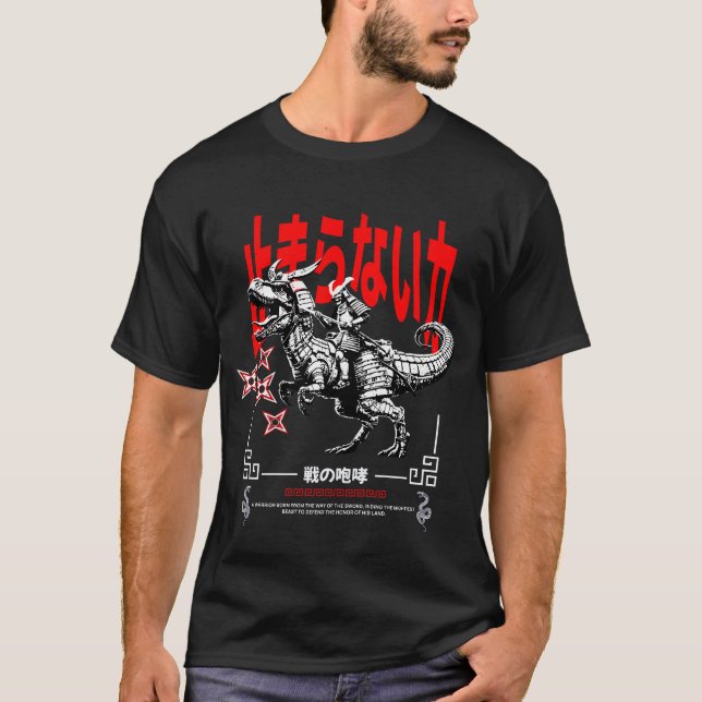 Camiseta Samurai Dino Rider: Warrior of Unstoppable Power (Anverso)