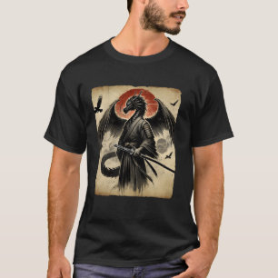 Camiseta Samurái Dragón Arte Japonés Guerrero Ukiyo Gráfico