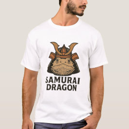 Camiseta Samurái Dragón Retro Dragón Barbudo Divertido