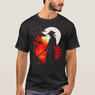 Camiseta Samurai en el atardecer - Japonés