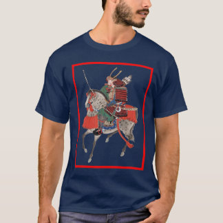 Camiseta samurai en la parte posterior del caballo