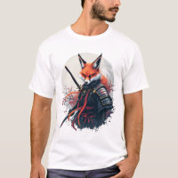 Samurai Fox Warrior Japonés Ninja Fox Kawaii T-Sh
