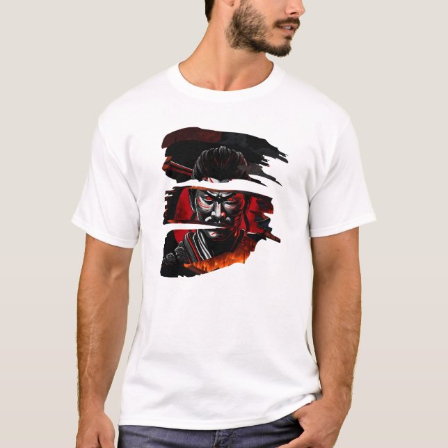 Camiseta Samurai Fury - Warrior Bushido Japanese Art (Anverso)