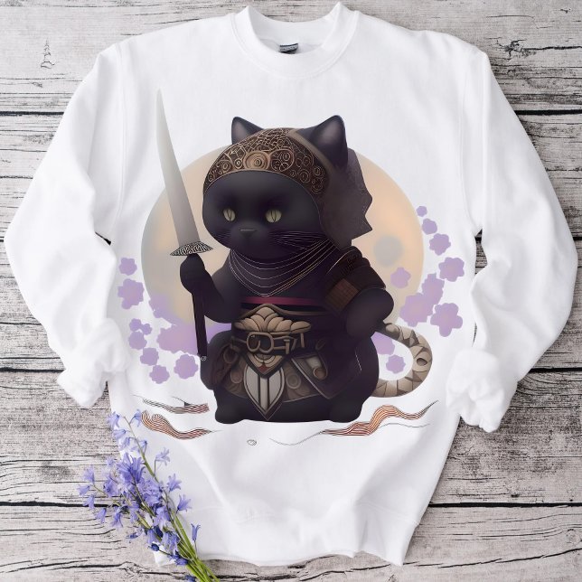 Camiseta Samurái Gato Ninja Tee para Amantes de los Gatos (Subido por el creador)