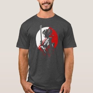 Camiseta Samurai Geisha con Katana Rising Sun Warrior Boxy