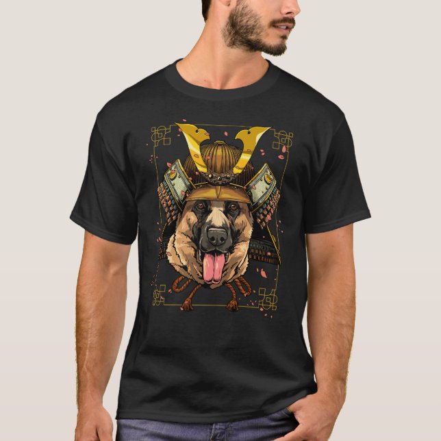 Camiseta Samurai Germano Pastor Guerrero de Perro Samurai (Anverso)