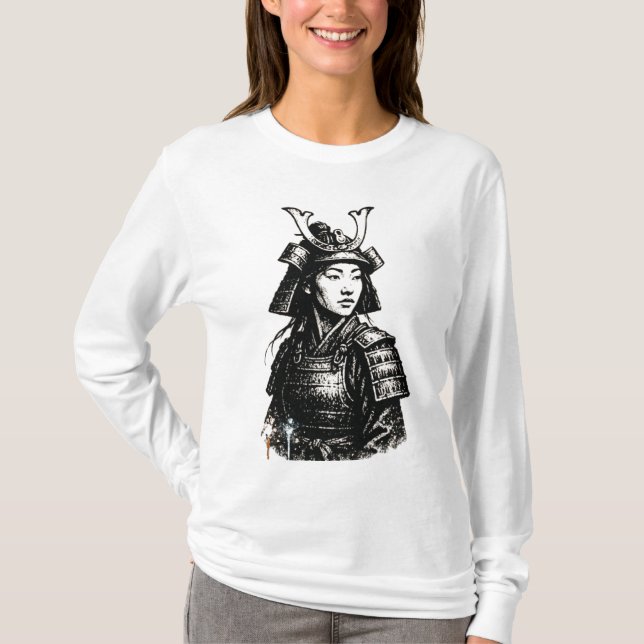Camiseta Samurai Girl street art (Anverso)