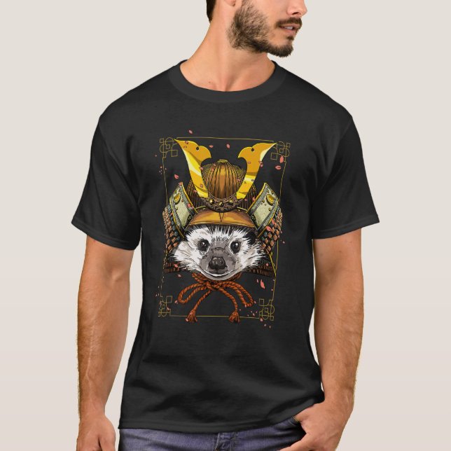 Camiseta Samurai Hedgehog Japanese Warrior Bushido Japanese (Anverso)
