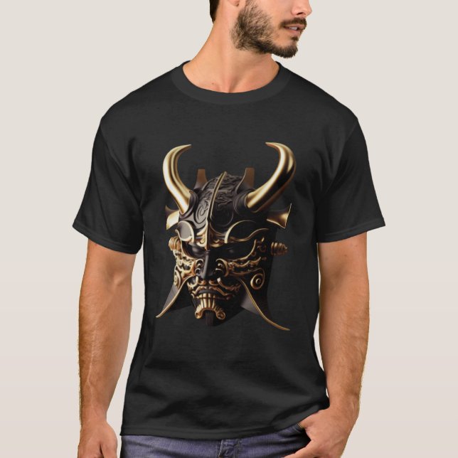 Camiseta Samurai Helmet Warrior Bushido Oni Mask Japanese C (Anverso)
