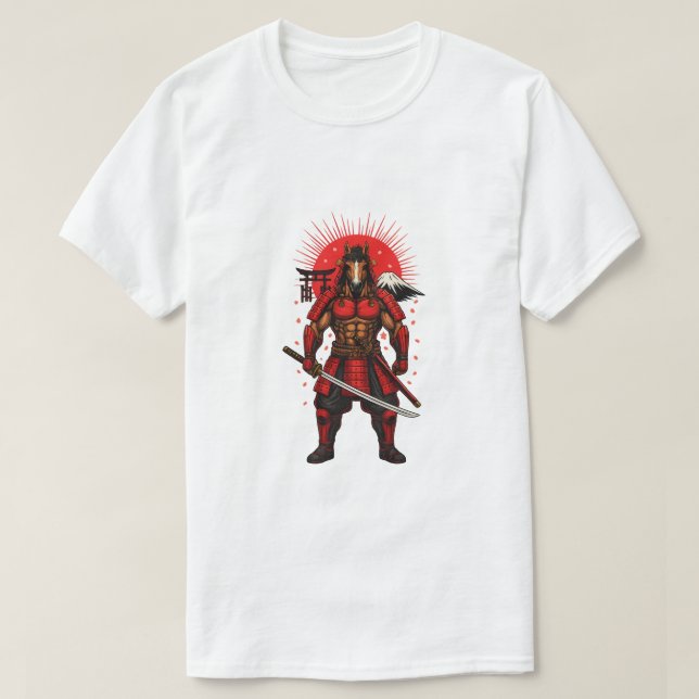 Camiseta Samurai Horse Warrior – Japanese Muscle Art 2026 Y (Diseño del anverso)