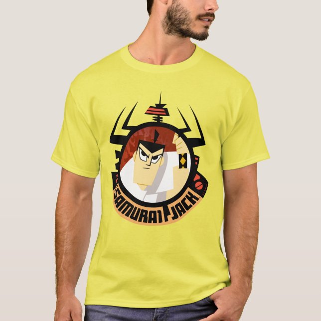 Camiseta Samurai Jack En El Marco Futurista De Aku (Anverso)