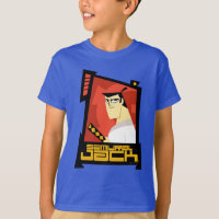 Samurai Jack sonriendo gráfico de marco futurista