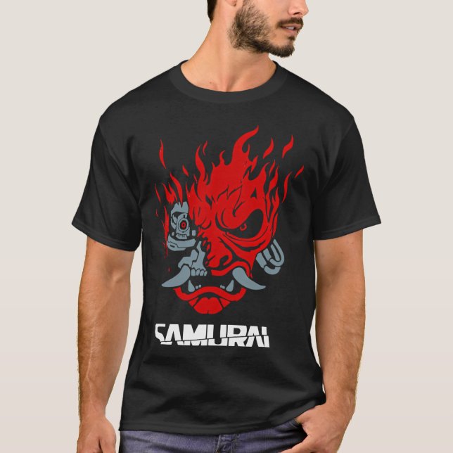 Camiseta Samurai Japanese Gaming 2077 Art Game Style retro  (Anverso)