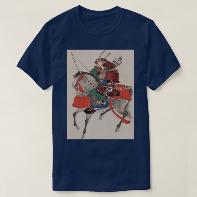 Camiseta Samurai japonés a caballo (Diseño del anverso)