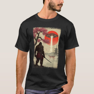 Camiseta Samurái Japonés Bigfoot OVNI Ukiyo E Katana