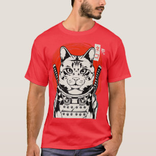 Camiseta Samurai japonés Bushido Ninja Cat Kitten Katana S
