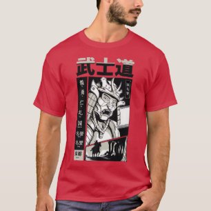Camiseta Samurai japonés con Kanji Manga Japón Guerrero K
