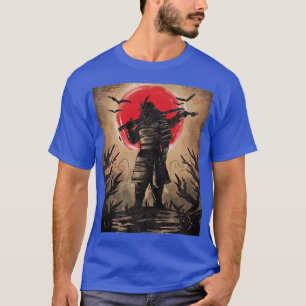 Camiseta Samurai japonés en armas con sol rojo Katana despu