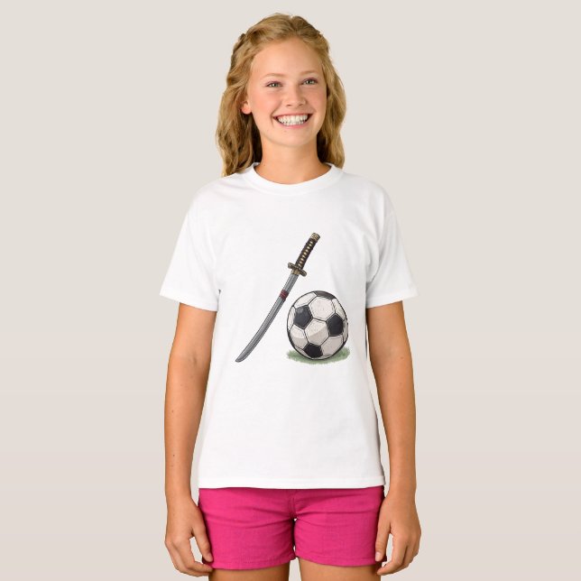 Camiseta Samurai Katana and Soccer Ball - Japan (Anverso completo)