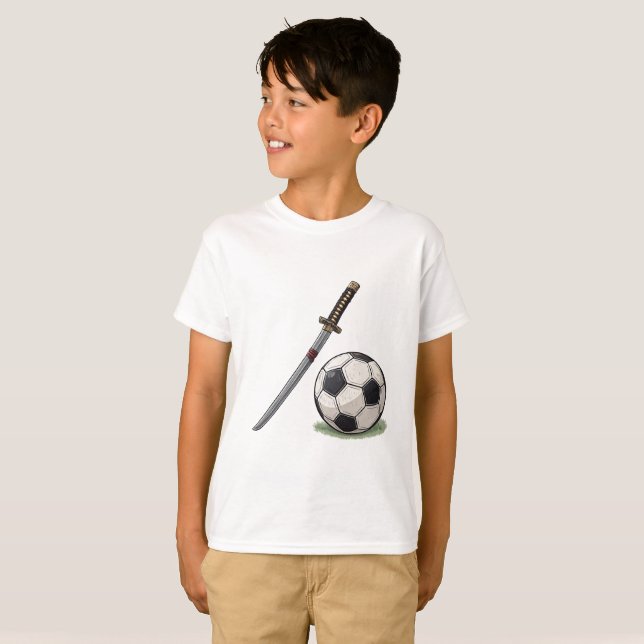 Camiseta Samurai Katana and Soccer Ball - Japan (Anverso completo)