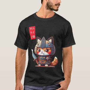 Camiseta Samurai Kitten Kawaii Arte Japonés para Anime Love