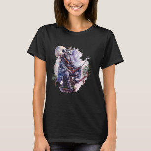 Camiseta Samurai Lemur Moon arte de guerrero japonés