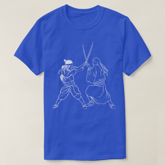 Camiseta Samurai lucha contra la espada de Katana (2) (Diseño del anverso)