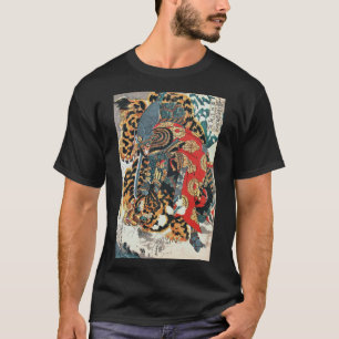 Camiseta Samurai lucha contra un tigre, Kuniyoshi, Ukiyo-e