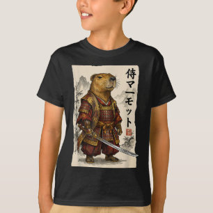 Camiseta Samurái Marmota Arte Japonés Guerrero Amor Animal