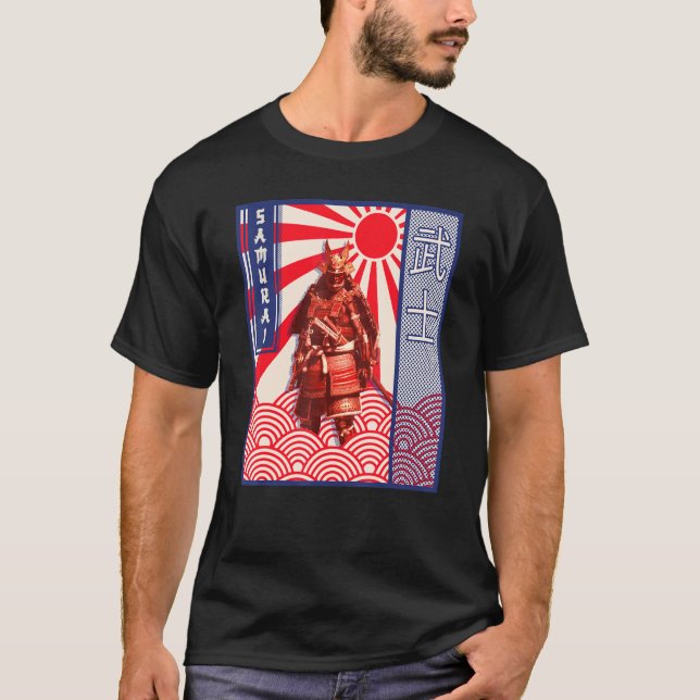 Camiseta Samurai Master Aesthetic Retro Japan Sun (Anverso)