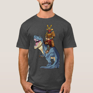 Camiseta Samurai monta en T-Rex Dinosaur Ro Medieval japoné