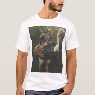 Camiseta Samurai montando avestruz en obra de arte de Jean 