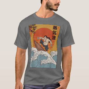 Camiseta Samurai navegando una gran ola de amante del manga