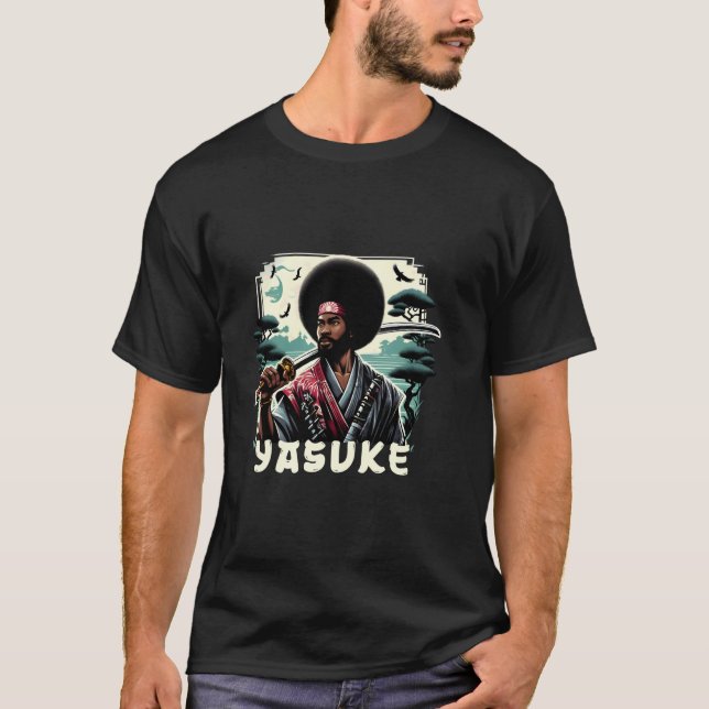 Camiseta Samurai negro vintage estilo japonés Bushi (Anverso)