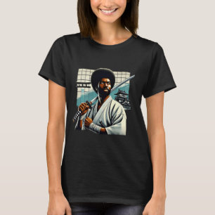 Camiseta Samurai negro vintage estilo japonés Bushi