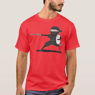 Camiseta Samurai Ninja con gato gracioso