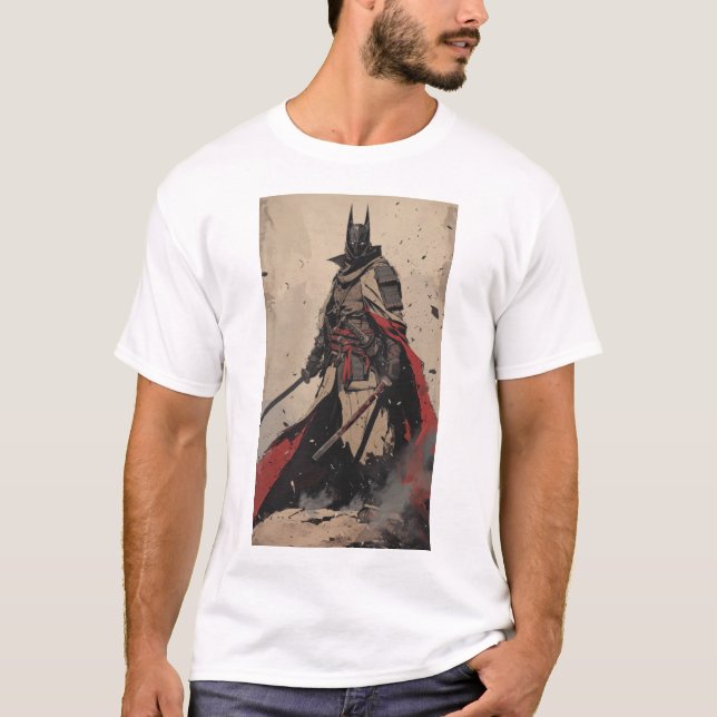 Camiseta Samurai Ninja Dark Knight con Katana T-Shi (Anverso)