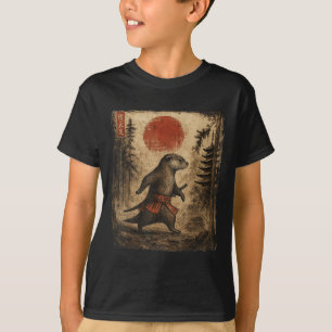 Camiseta Samurai Otter Japonés Vintage Funny Gifts Gráfico