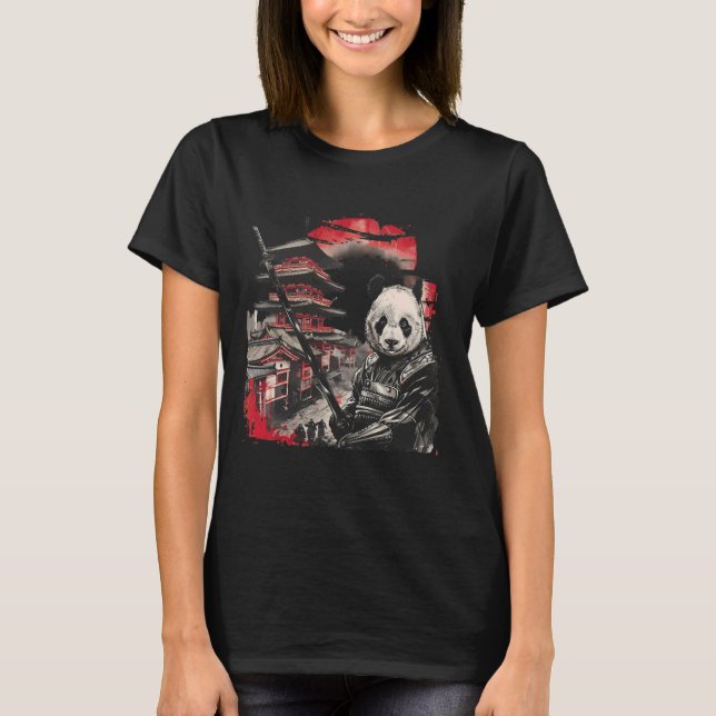 Camiseta Samurai Panda dibuja arte japonés (Anverso)