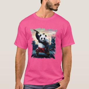 Camiseta Samurai Panda Vintage japonés guerrero