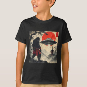 Camiseta Samurái Pie Grande Ovni Japonés Gráfico Antiguo Uk
