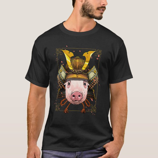 Camiseta Samurai Pig Farmer Japanese Warrior Bushido Japane (Anverso)