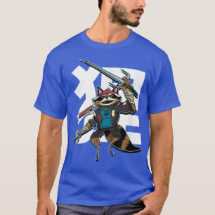 Camiseta Samurai Racoon Personalizado Funny (2)