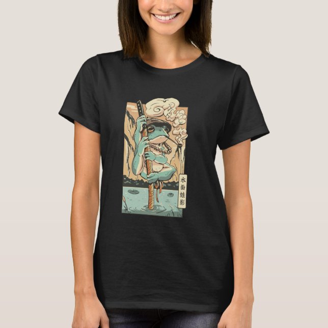 Camiseta Samurái Rana en un jardín Zen (Anverso)