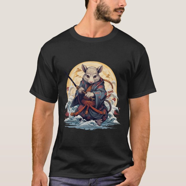Camiseta  Samurai rat Basic Dark T-Shirt (Anverso)