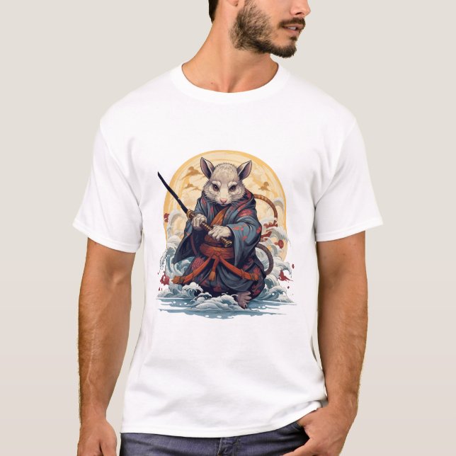 Camiseta  Samurai rat Basic white T-Shirt (Anverso)